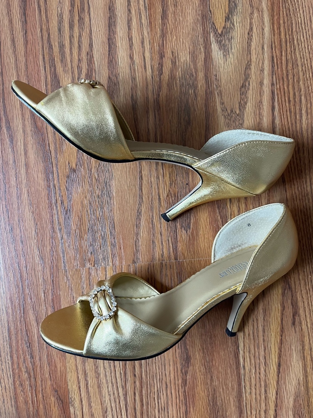 Gold Open Toe Shoes by Seyshells